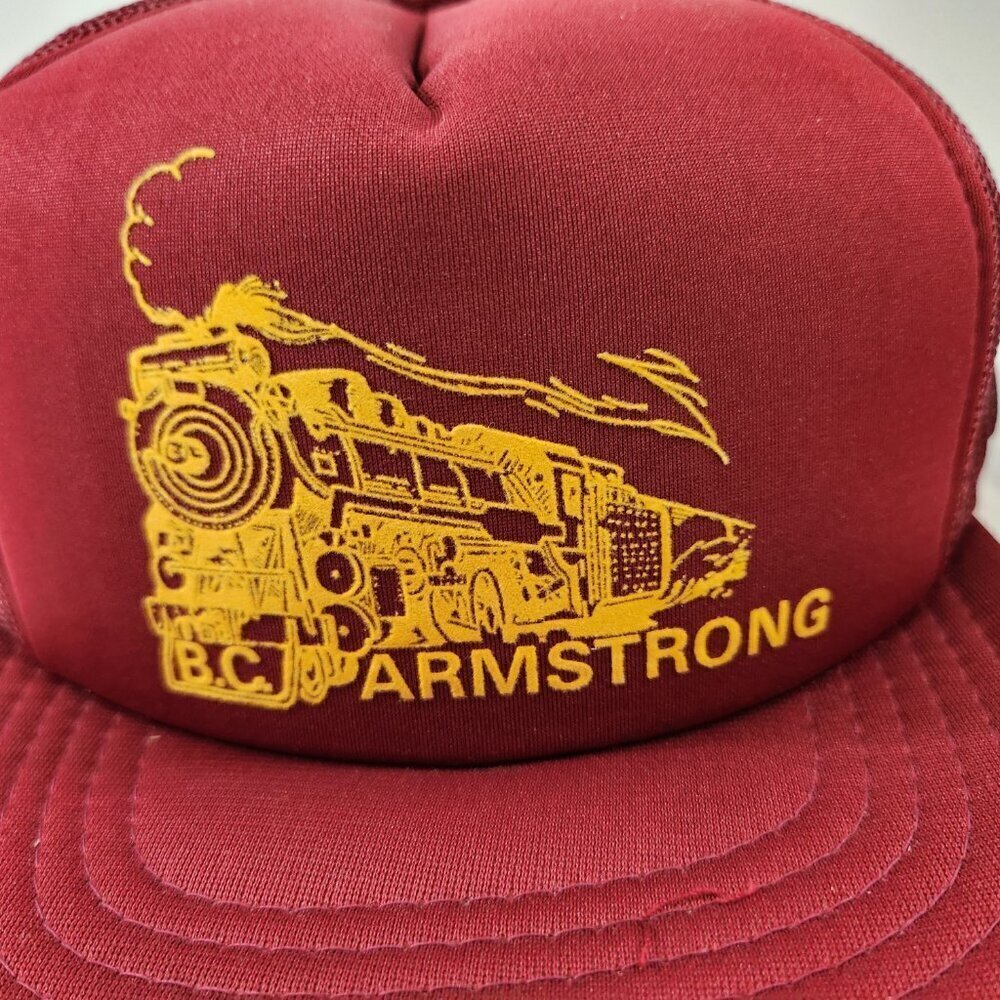 Armstrong BC Trucker Hat Lot of 2 Vtg Train Locomotive Logo - Picture 3 of 15
